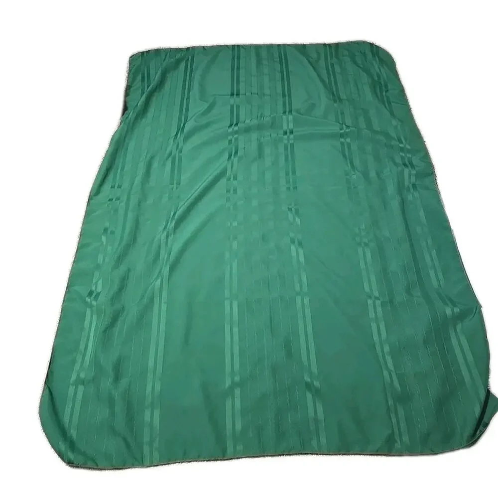 Vtg‎ Green Striped Classic Kitchen Dining Decor Rectangle Tablecloth 70